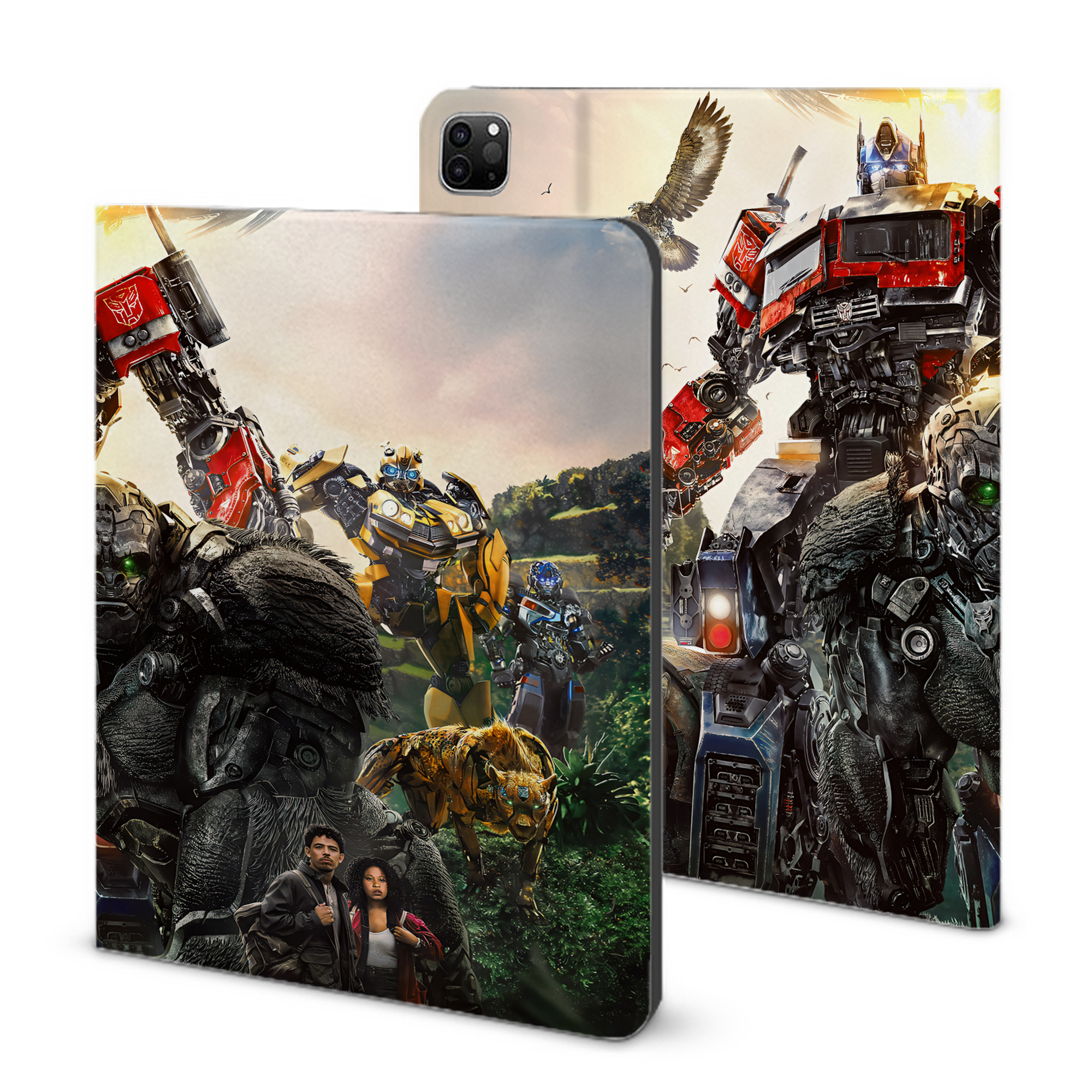 （画像用） Transformers トランスフォーマー IPad ケース ブック型 PUレザー TPU 耐衝撃 軽量 薄型 ペン収納なし 全面保護 IPad 各モデル対応